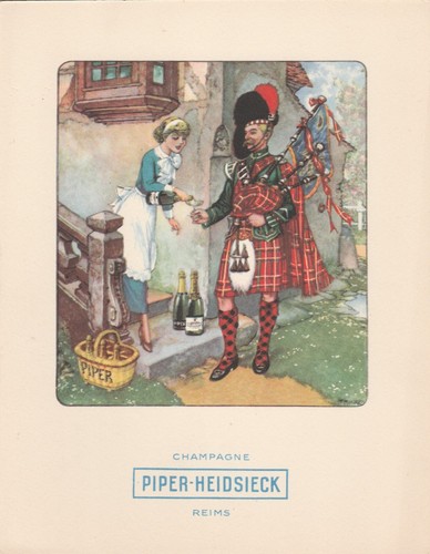 Ancien menu champagne - menu, piper