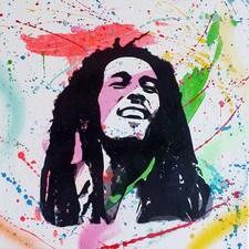 PYB signed BOB MARLEY tableau pop STREET ART  graffiti painting canvas french NY