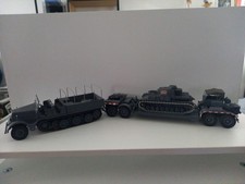 SDKFZ. 9 FAMO. REMORQUE PORTE CHAR EAGLEMOSS 1/43 + CHAR PZ IV SOLIDO 1/50. 