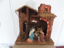Ancienne Crèche Devineau avec santons modele 2 C Haut 20.5 cm Noêl Christmas