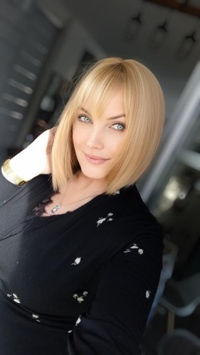 Perruque carré blond - ,