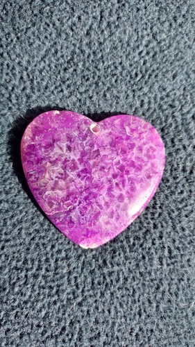 Pendentif coeur agate - agate, violet