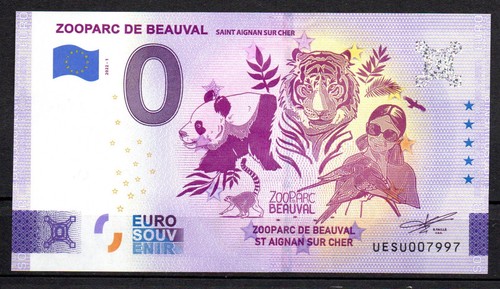 Billet souvenir zero - euro, zoo