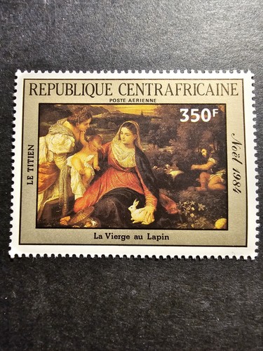 Timbre centrafrique tableaux - timbre,