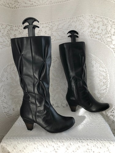 Bottes cuir noir pikolinos - bottes,