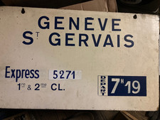Plaque de quai SNCF  "Genève