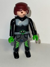 PLAYMOBIL FEMME tenue noire et verte - Top agents Robo-Gang - set 4878