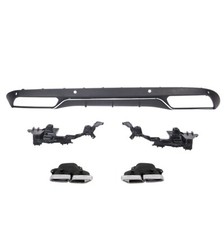 DIFFUSEUR ARRIERE + 2 EMBOUT AMG C63 POUR MERCEDES CLASSE C W205 SANS PACK AMG