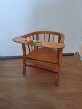 525⚜️ Ancienne Petite Chaise Enfant Baumann en Bois Percée Pour Pot Vintage