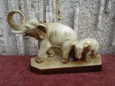 STATUETTE "ELEPHANTS" EPOQUE 1940/60 EN FAIENCE par "L. FRANCOIS"