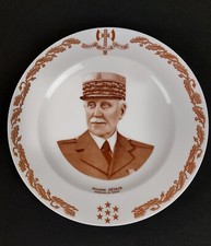 Philippe Pétain Grande Assiette Décorative Porcelaine Limoges 27 Cm.