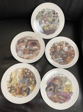 5 anciennes assiettes décorative  Epicier Le Boulanger PotierLES VIEUX METIERS