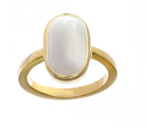 Bague corail blanc - bague, cabochon