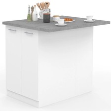 Ilot central IVO 120 cm blanc