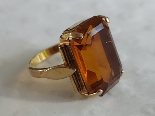 Bague plaqué citrine - et,
