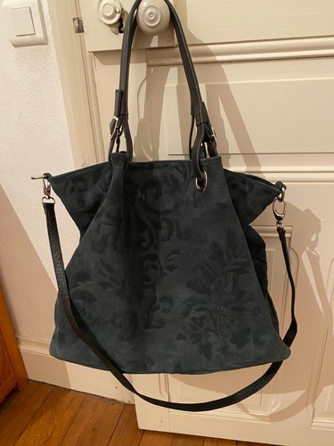 Sac daim bleu marine marque - bleu,