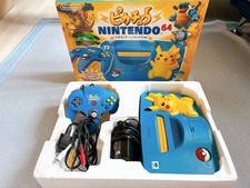 Coffret Console Nintendo 64 Pikachu Bleu Jaune Testé Japon Fonctionnel Sans R...