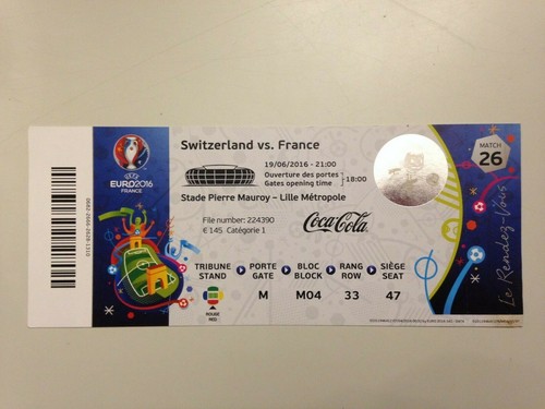 Ticket match uefa euro - ticket, 2016
