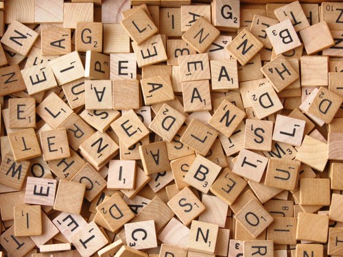 Wood authentic scrabble tiles - authentic,