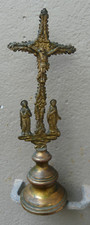 Crucifix Napoleon 3 Bronze et laiton sur socle 23cm  bon état Globe de Mariée