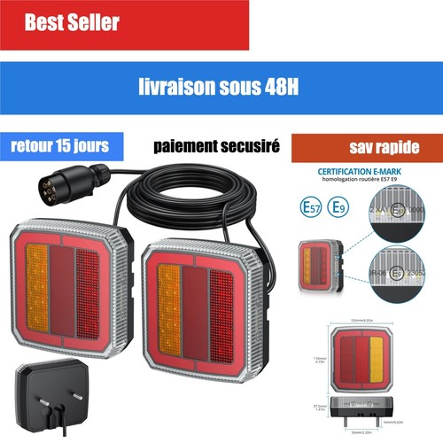 Kit feux arrière - led, remorque