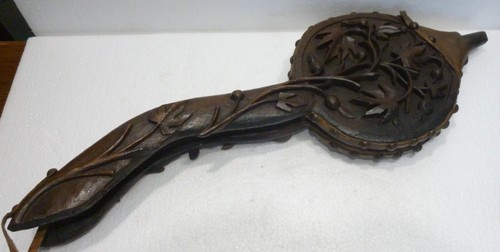 Ancien soufflet bois sculpté - ancien,