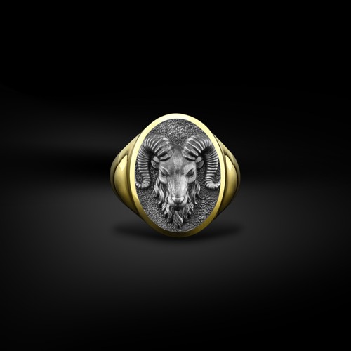Bague chevalière homme tête