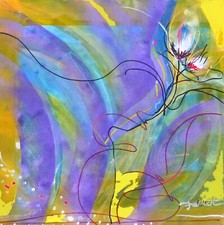 Tableau, peinture, contemporain, fleurs, nature, decoration, oeuvre d'art