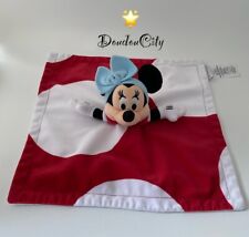 4281?Doudou Plat Mouchoir Minnie Mouse Disney Store Disneyland Rouge Blanc