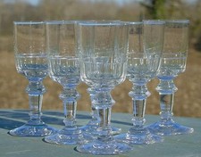 Meisenthal - Service de 6 verres en verre taillé, modèle Mirabeau. H.11 cm