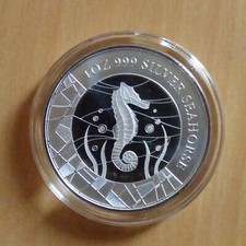  Samoa 2 Tala Seahorse 2018 silver 99.9 % 1 oz silver coin    (within a capsule)