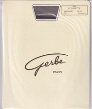 Bas GERBE FLEURETTE 15 deniers Noir ou Sinfonie. Tailles S-M. Vintage stockings.