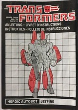Livret d'Instructions Transformers Heroic Autobot Jetfire Hasbro Mode d'Emploi 