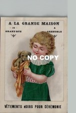 Chromo grand format avec inclusions de tissu GRANDE MAISON - Fillette chiot