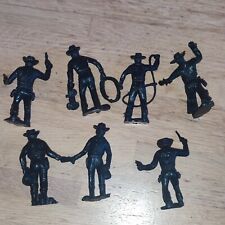 Lot de 7 figurines vintage Cowboy Plastique Moule MARX 60mm