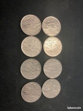 Lot de 8 pièces de monnaies 5 francs pierre Mendes