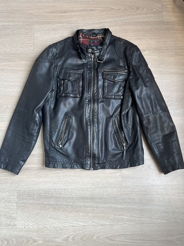 Veste cuir redskins noire - cuir,