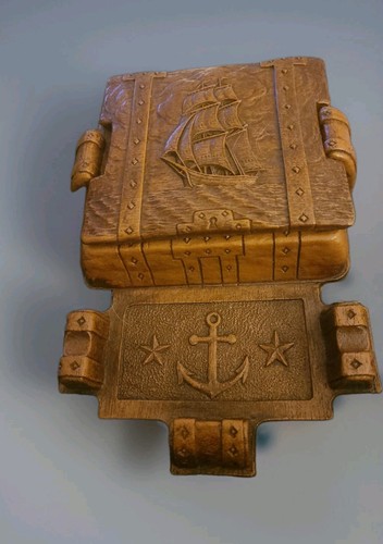 Vtg syroco covered trinket - vtg.,