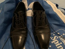Chaussures cuir 42 noir Giorgio Armani à lacets s lace up leather black shoes