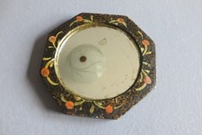 ancien petit miroir de poche peint à la main