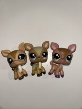 3 authentic littlest LPS deer