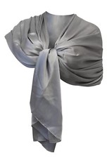 Élégant Écharpe Soie Châle Foulard, Femme Étole Cérémonie Argenté