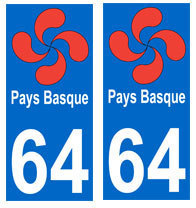 autocollant croix basque 64