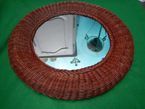Miroir rotin vintage - miroir,