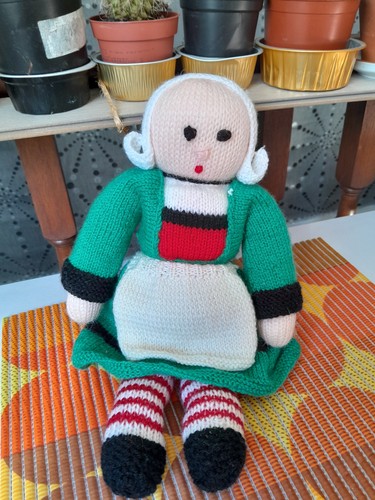 Poupée bécassine tricotée - poupée,