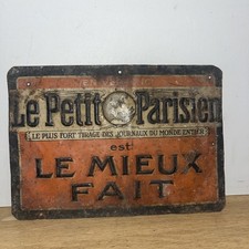Ancienne Plaque Émaillée Le Petit Parisien Est Le Mieux Fait Plaque Pub Vintage