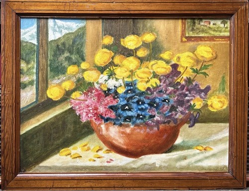 Antique oil painting - antique, painting,