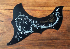 PICKGUARD GUITARE ACOUSTIQUE NOIR  avec une frise florale AUTOCOLLANT NEUF