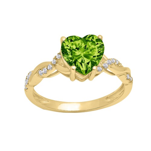 2ct forme coeur - forme, péridot