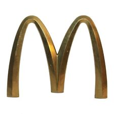 Enseigne publicitaire vintage McDonald's en bronze / années 1970
